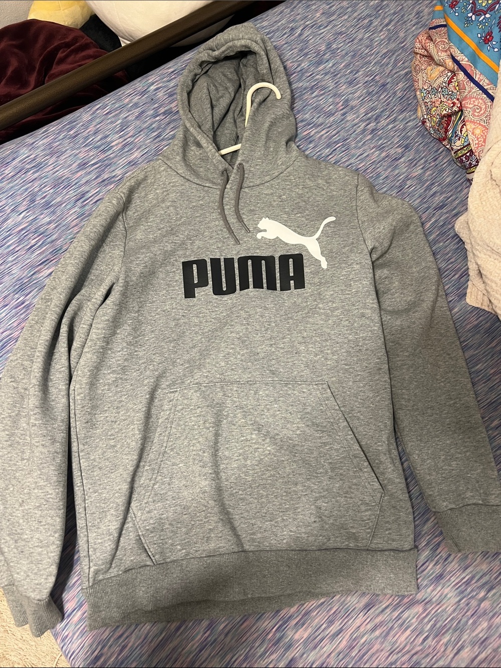 Puma Gray Crewneck Hoodie with White Logo